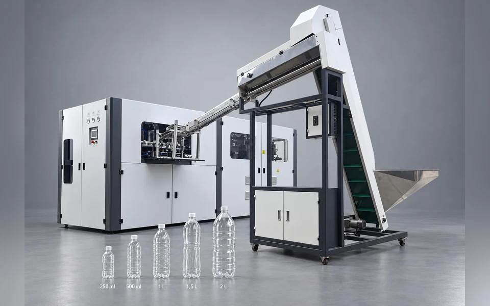 Sopladora automática de botellas PET de 4.000 botellas por hora